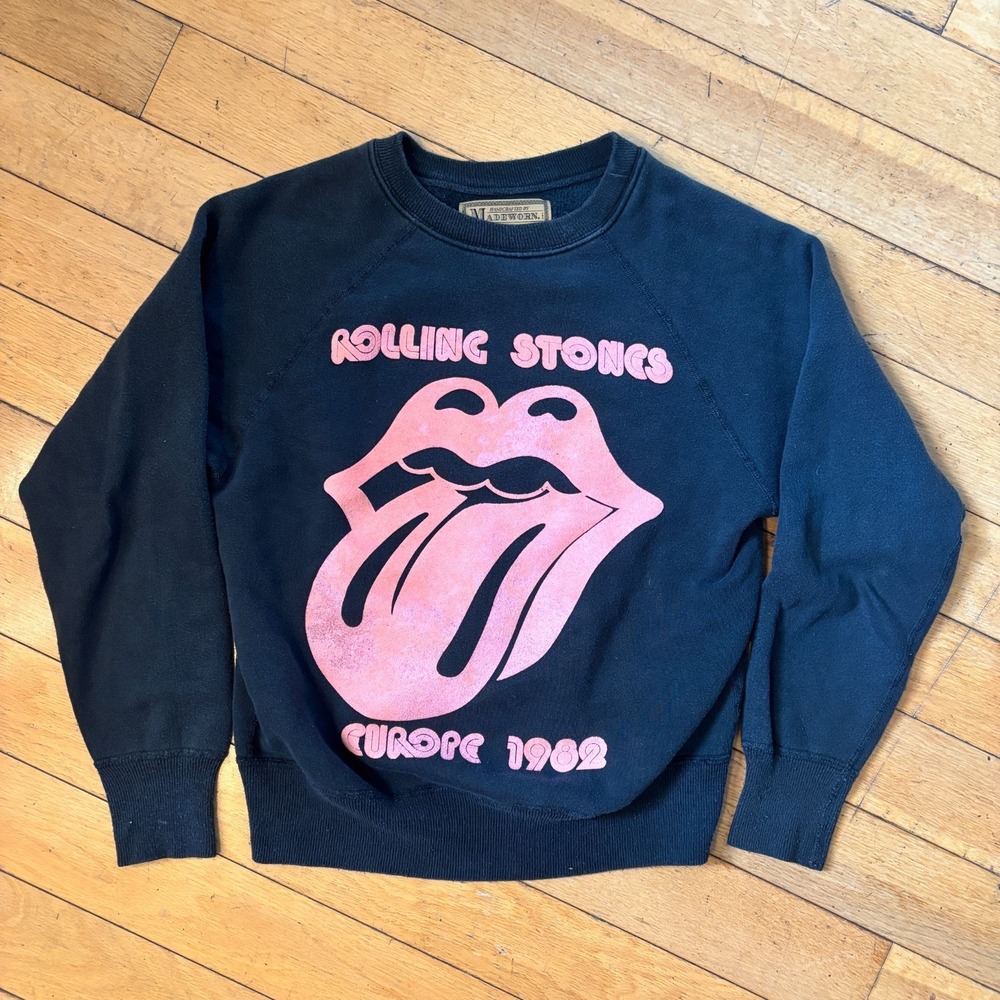 MadeWorn Rolling Stones Europe 1982 Sweatshirt XS 100% Cotton Made USA